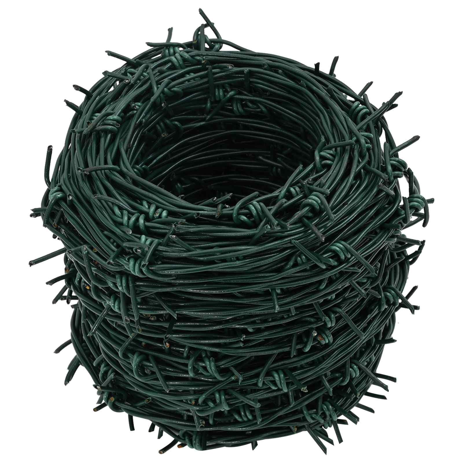 Alambre de púas galvanizado en caliente verde 100 m de acero para valla de jardín al aire libre montaje con barrera fiable