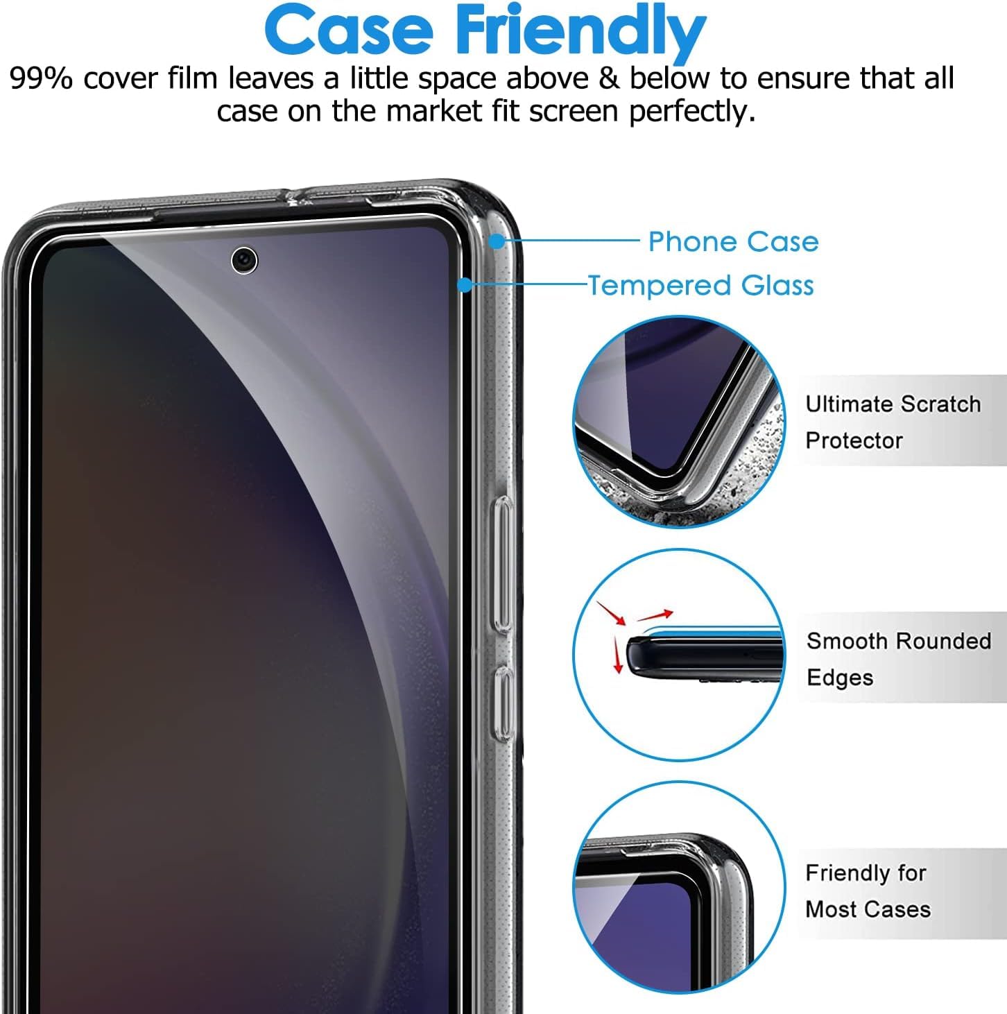 [2 sztuki do Samsung Galaxy A15 5G ochrona ekranu, szkło hartowane antyszpiegowskie, czarna, nietłukąca się folia ochronna do Galaxy A15 16.5 cm, bez pęcherzyków powietrza, odporne na