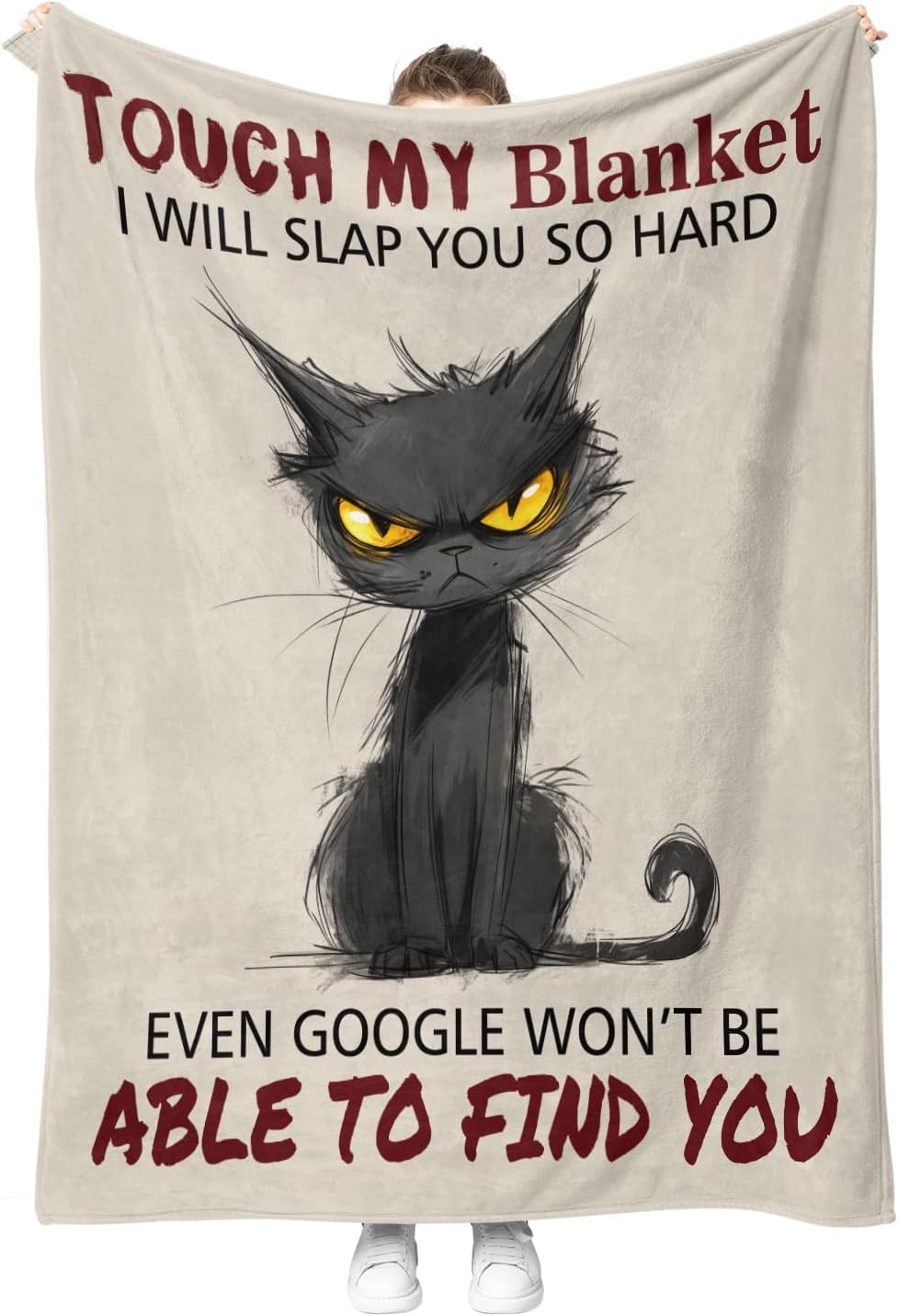 Hohoto Funny Cat Halloween Blanket Gifts for Women Men Kids Boys Girls Lady Birthday Christmas Easter Mother's Day Decor Throw Blankets 50"x60"