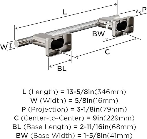 Vista 90 de Amerock BH26615PNBBZ Toallero de níquel pulido/champán dorado Toallero de 24 pulgadas (24.016 in) Esquire Toallero de baño Accesorios