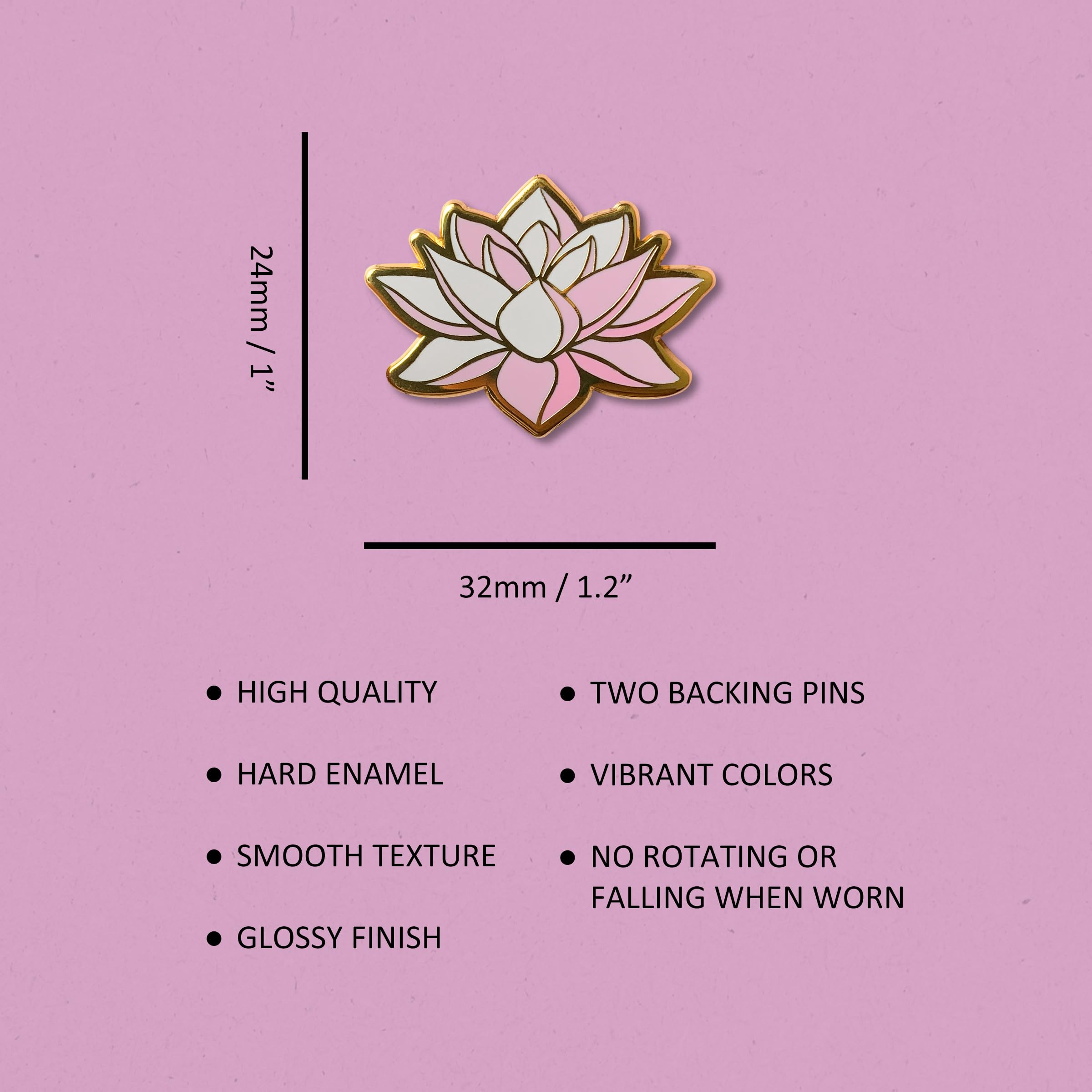 Pink Lotus Flower Lapel Enamel Pin