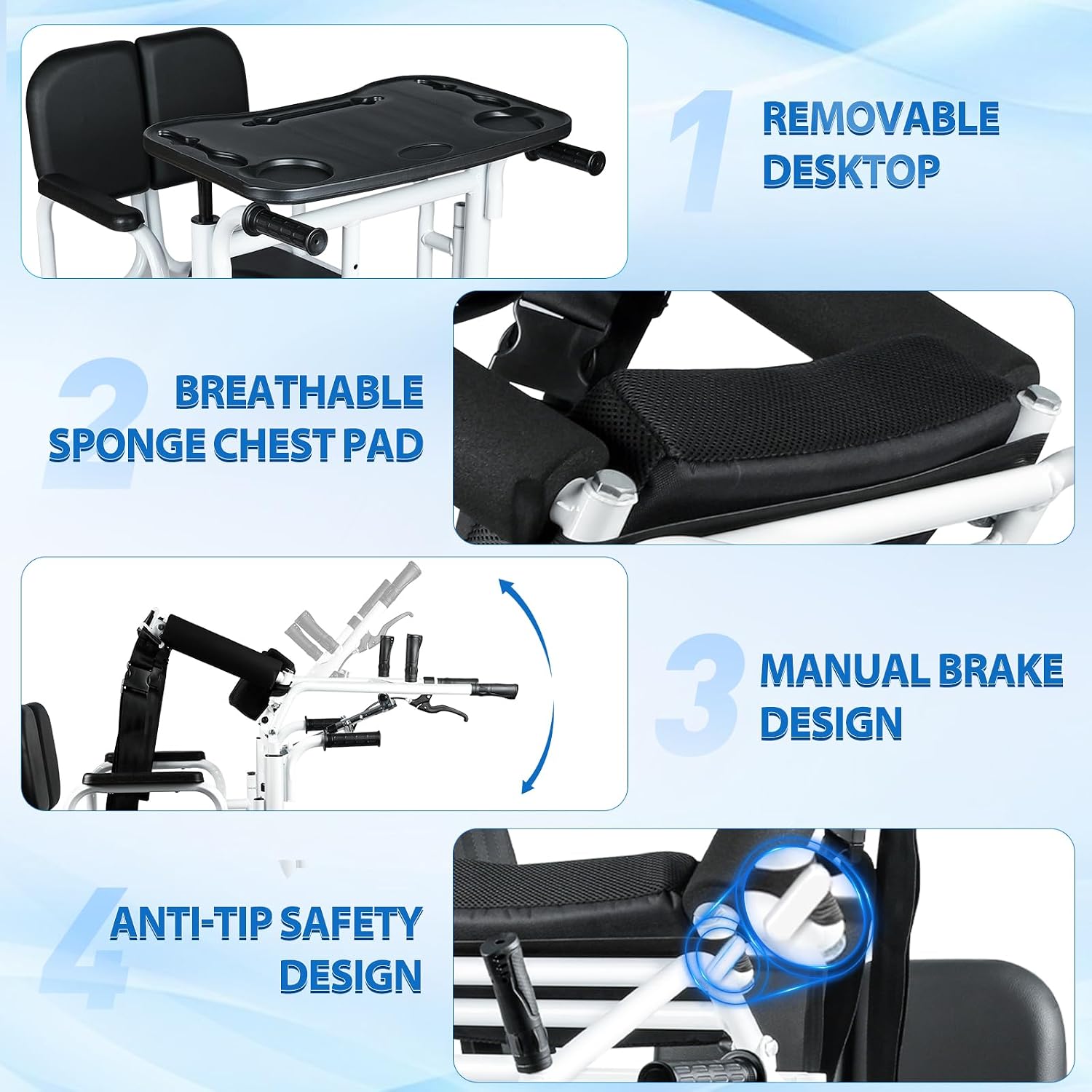 Patient Lift Transfer Chair for Home, 180° Split Seat Commode Wheelchair, Strap Can Be Lifted & Secured, 440lb Capacity Patient Transfer Chair for Elderly, Home Transfer Chairs for Seniors Handicapped