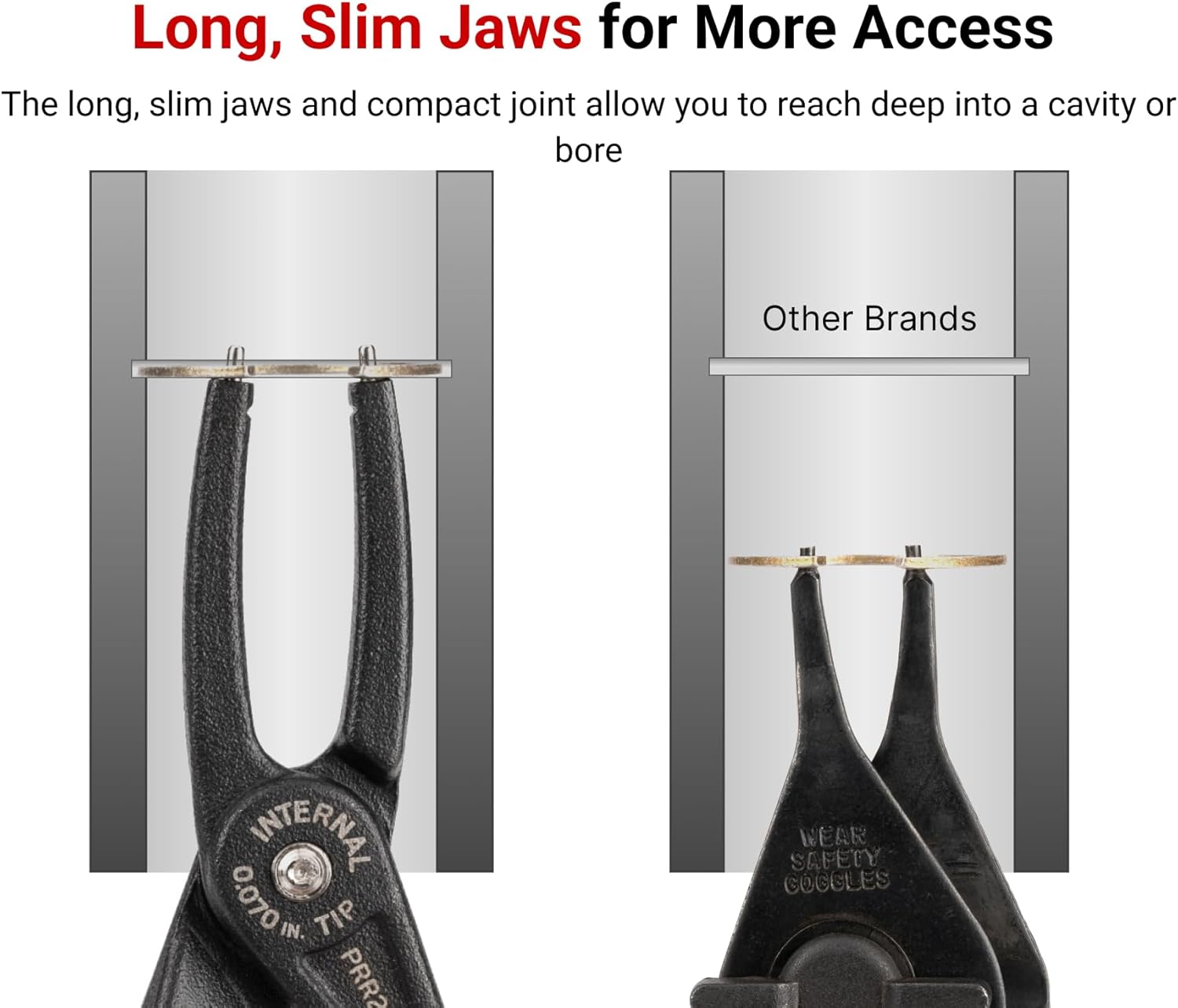 TEKTON 7 Inch Internal and External Retaining Ring Pliers Set, 4-Piece (0.070 in. Tips) | PRR90005