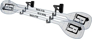 Rack-It-Up 3 Paddle Wall Rack - Black Metal Adjustable Hanging Shelf for Fishing Rod, Toys