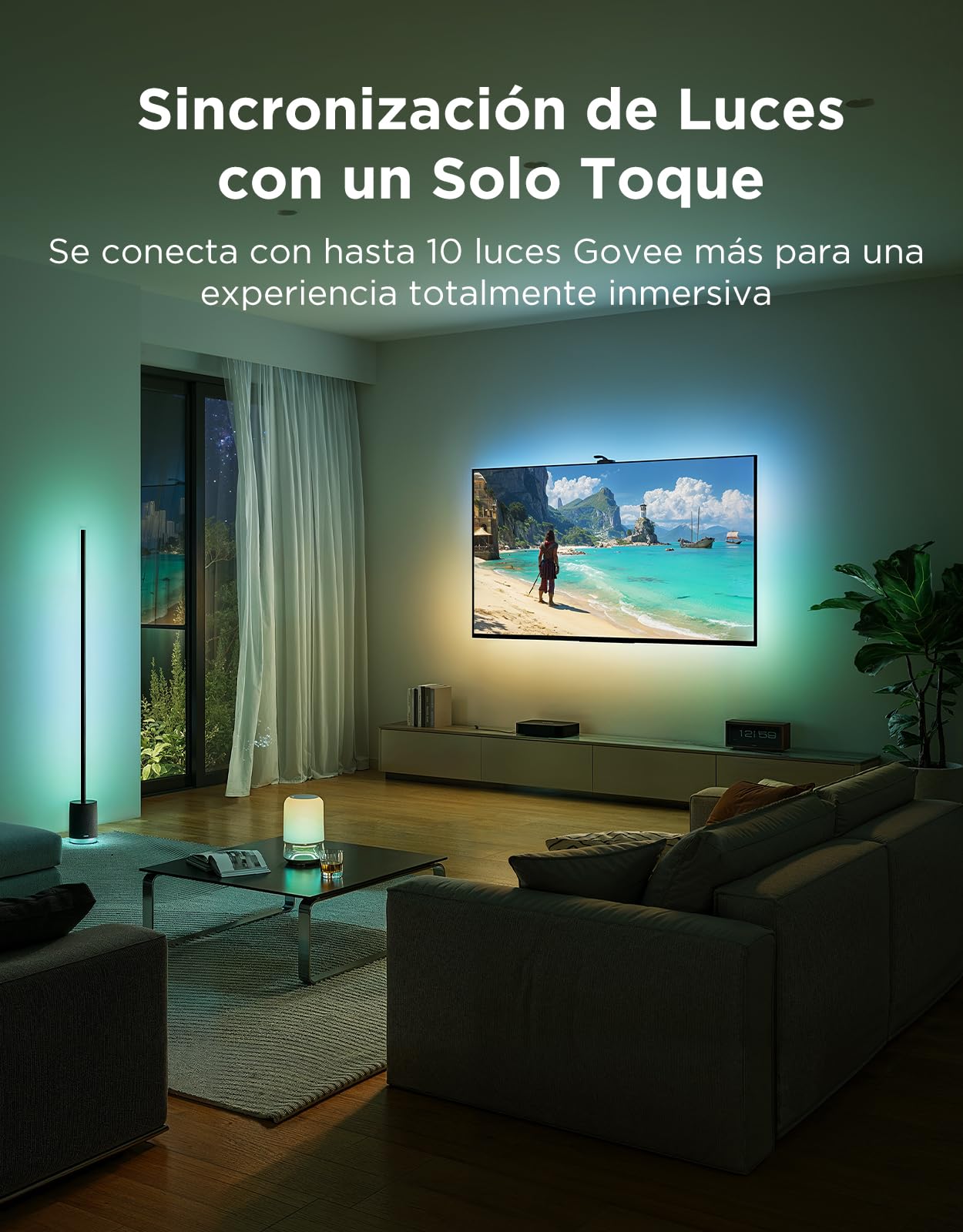Govee TV Backlight 3 Pro Triple Cámara HDR, RGBWWIC Tira de Luces LED TV | 5 en 1 LED, 3,6M de 55-65 pulgadas, 75 LED/m, Compatible con filtro IA, APP Inteligente y Control por Voz, DreamView Sync