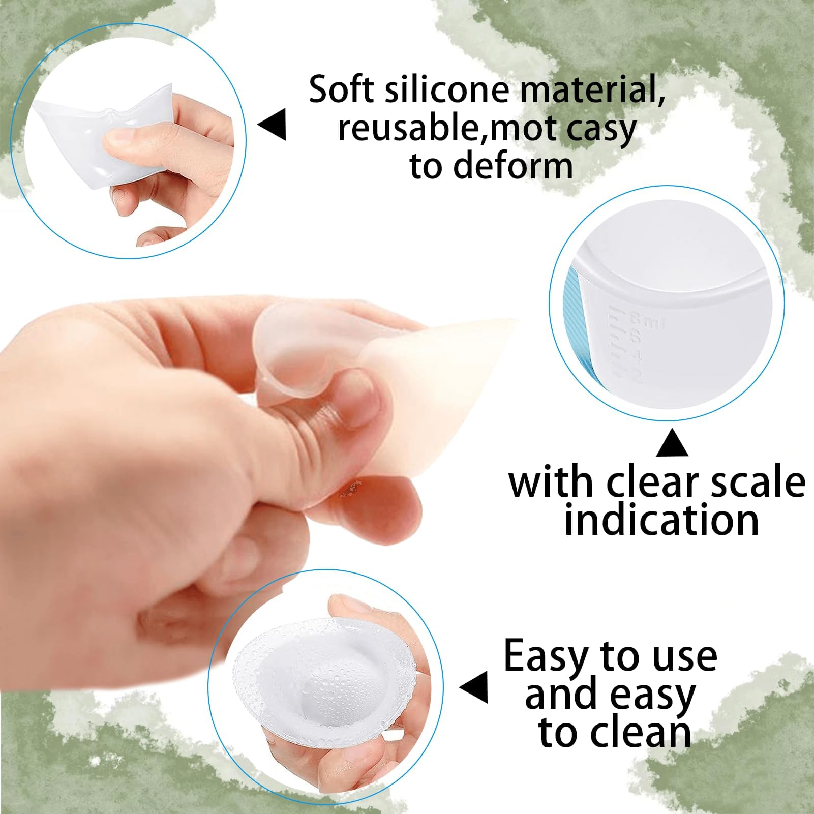 Occhio di Pulizia Tazze,4 PCS Silicone Eye Lavare Tazza Tazze per Lavaggio Degli Occhi Lavaggio Occhi Riutilizzabile Tazza per Una Pulizia Efficace Degli Occhi 8 ML