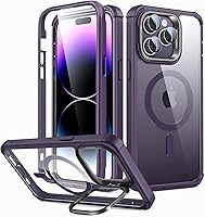 Vista 13 de ESR - Funda completa para iPhone 13 Pro Max, con soporte, MagSafe, a prueba de caídas de grado militar, protector de pantalla incorporado de vidrio