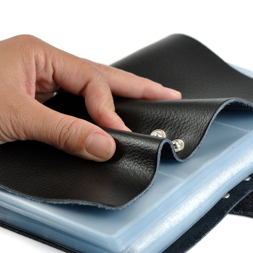 Skórzane etui na karty kredytowe etui na dowód osobisty styl książki 90 liczba etui na karty z imieniem książka czarna