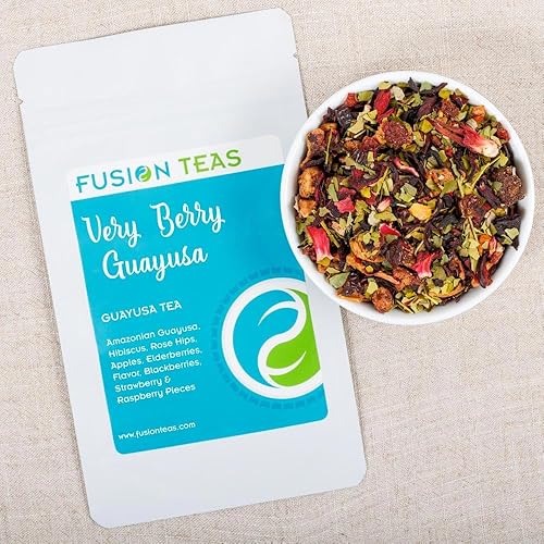 Miniatura 3 de Guayusa muy bayas con saúco mora fresa frambuesa y té de hibisco bebida de energía de hojas sueltas gourmet y sustituto del café - 4 oz bolsa