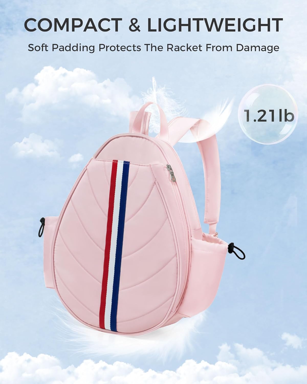 Tennis Bag, Water Resistant Tennis Backpack for Women Men, Quilted Crossbody Sling Design for Tennis, Pickleball, Badminton Rackets