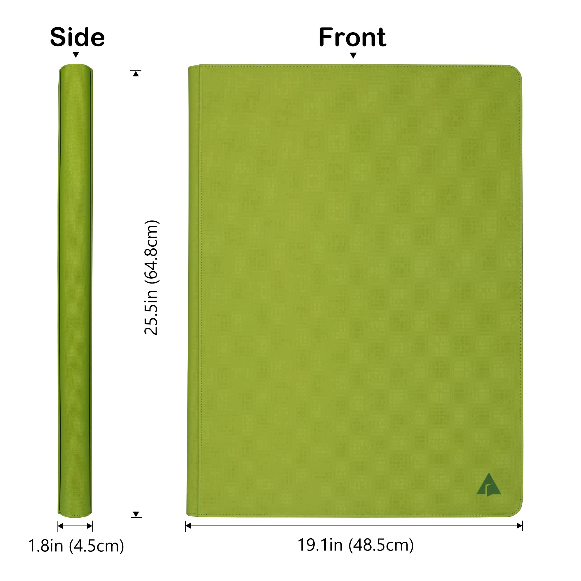 Raccoglitore per carte collezionabili a 36 tasche, senza anelli, contiene 2304 carte con buste, pagine nere a caricamento laterale, resistente all'acqua, per TCG e sport (verde)