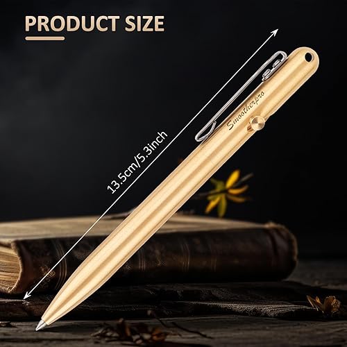 Miniatura 3 de SMOOTHERPRO Bolígrafo de acción de latón macizo compatible con Parker con clip de bolsillo de acero inoxidable para Tremor Parkinson Artrítico Gift