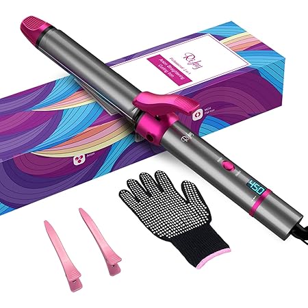 Hair Curling Iron, Rifny 2 in 1 Flat Iron for Hair Straightener with Tourmaline Ceramic Flat Iron and 1 Inch Curling Wand, Double Anion Emitter Hair Wand Curling Iron for All Hair Styles (CS10)