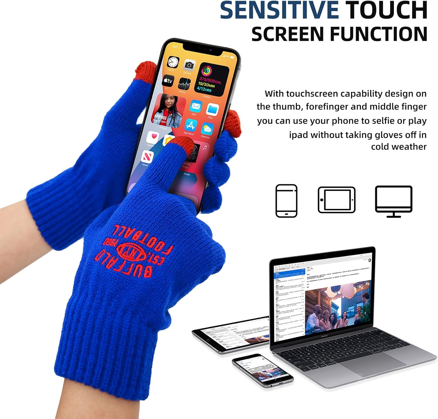 Vintage Classic Skull Cap Embroidery Beanie Fasion Hat Cuffed Winter Hat Knit Comes with Warm Gloves Gifts for Men Women Fans - Image 4