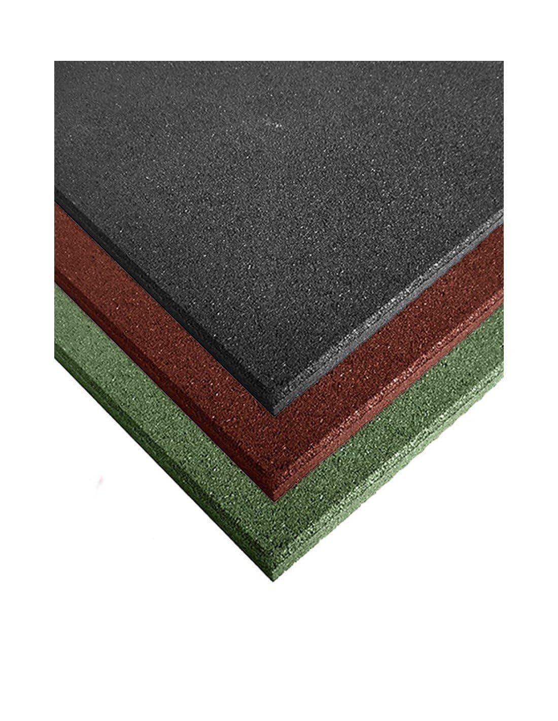 JARDIN202 - Loseta de Caucho Maciza 40mm | 50x50cm | Especial para Gimnasios | Suelos Infantiles | Fitness | 1 loseta: 50 x 50 cm (Negra)