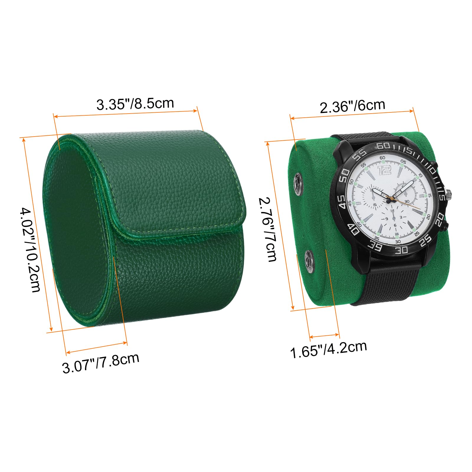 Custodia da viaggio arrotolabile per orologi, custodia portatile in pelle con scomparto singolo per orologi da uomo e da donna, organizer per orologi con cuscino rimovibile per viaggi, esposizione,