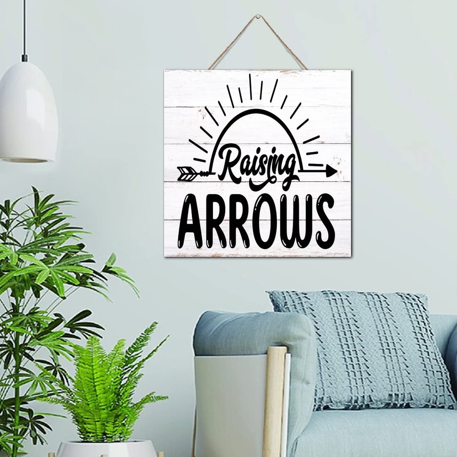 Plaque murale bois Raising Arrows habillage mural rétro pour bureau vide