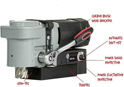 Miniatura 2 de Prensa de taladro magnética - Máquina de perforación portátil de 9.5 A con capacidad de corte anular de 1 9/16" y función de roscado - ECO.36+/T