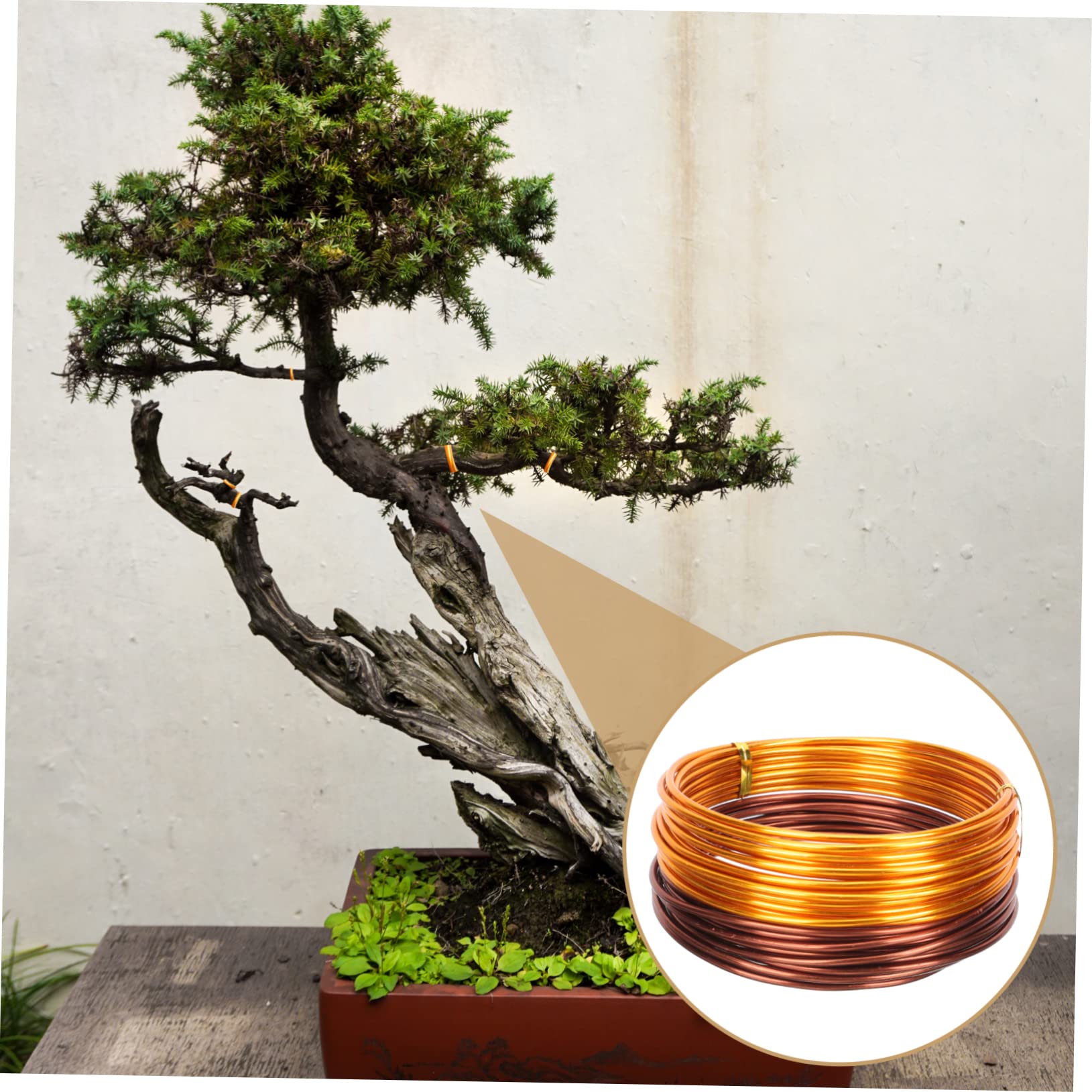 BEBEMOKO Metal Bonsai Wires 4pcs 2.5mm x 5m Strong Reusable for Bonsai Tree Pruning