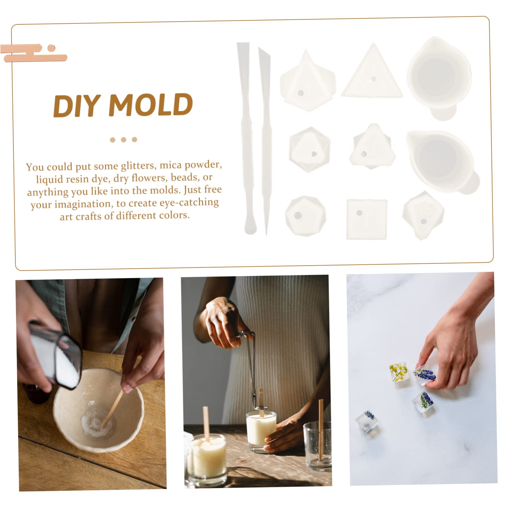 TEHAUX 3piezas Molde De Silicona Para Dados De Moldes De Resina Para Manualidades Creatividad y Decoración Del Hogar