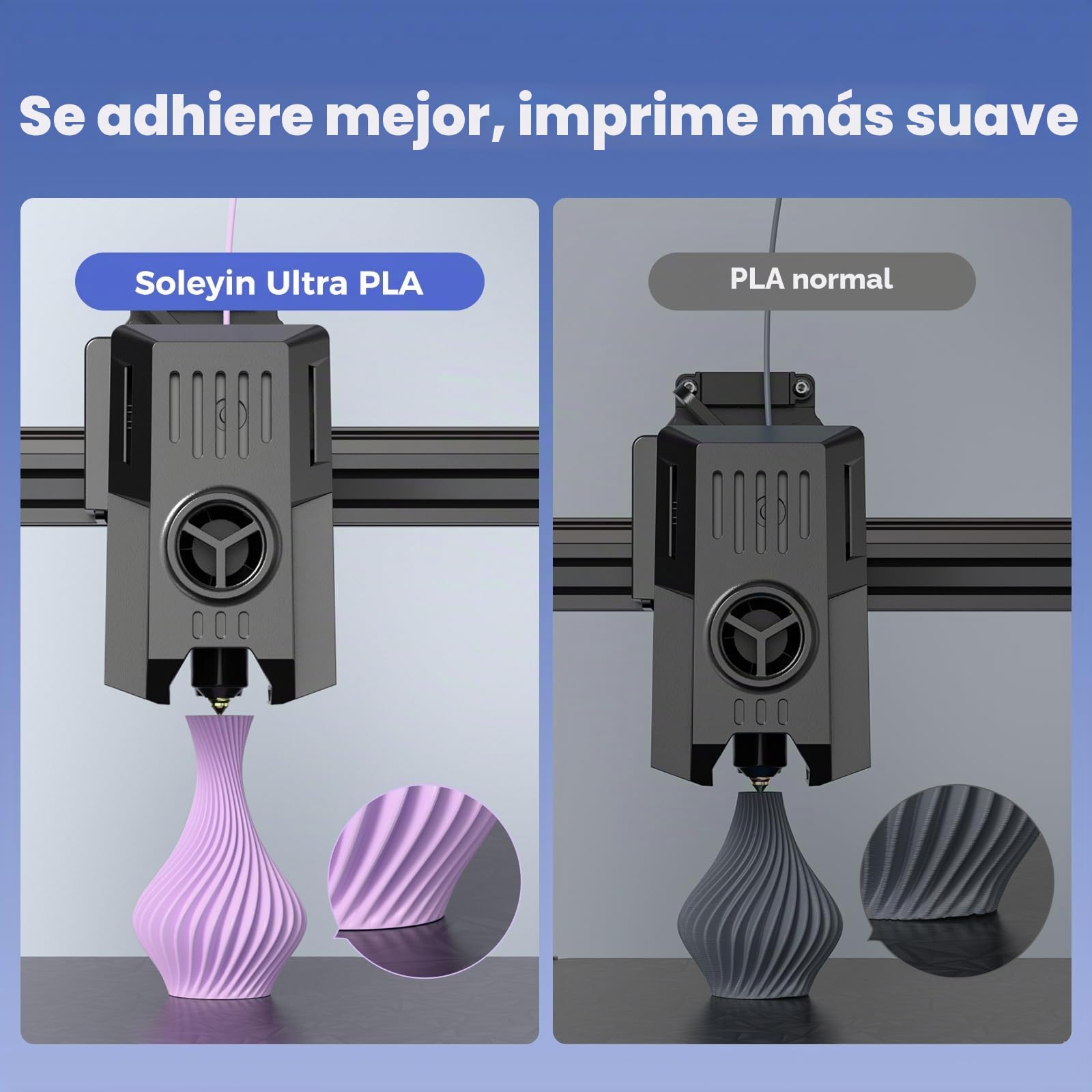 FILAMENTO SOLEYIN ULTRA PLA 1.75MM, PAQUETE DE PLA 10KG NEGRO/BLANCO/GRIS/ROJO/AMARILLO/NARANJA/AZUL/VERDE CLARO/VERDE/PÚRPURA