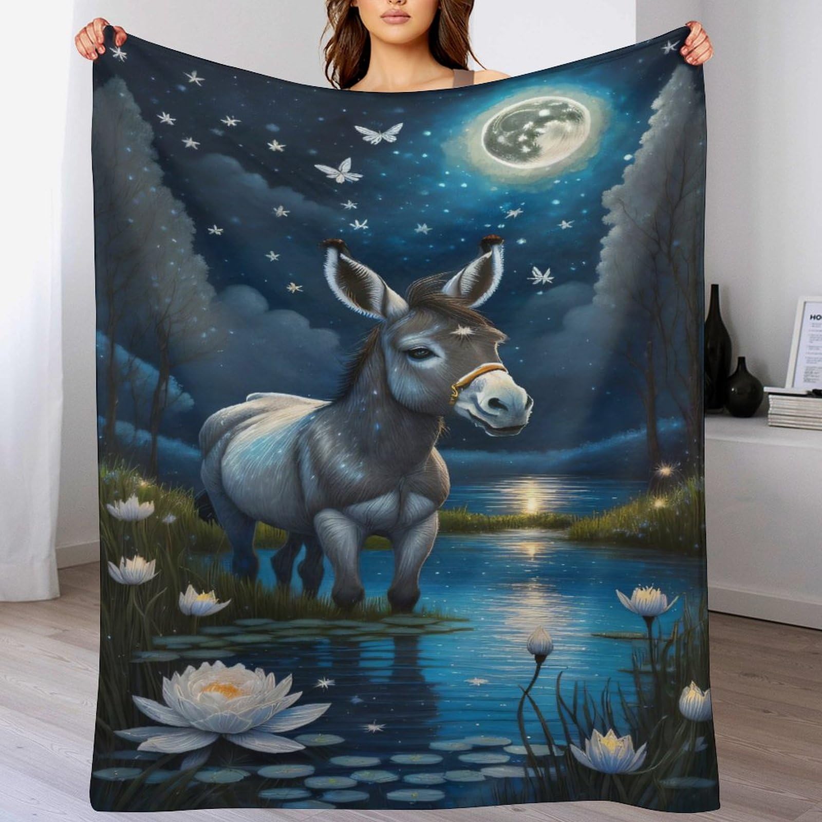 Plaid âne couverture flanelle pour vos soirées cocooning au salon