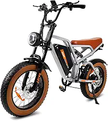 BEMMY Bicicleta Elétrica para Adultos 500W (Pico de 1000W), Pneu Largo de 20x4', Bicicleta Elétrica de Motocicleta de 7 Velocidades, Bateria de 48V 15AH. A única Loja Autorizada 'Bemmy-BR'