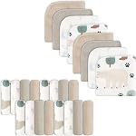 Softan Des lingettes pour bébés, 24Pack Laver les vêtements de bébé extra doux & Ultra Absorbant, Serviettes de bébé et linges de toilette Serviette visage Unisexe pour les garçons Filles Face & Corps (haricot)
