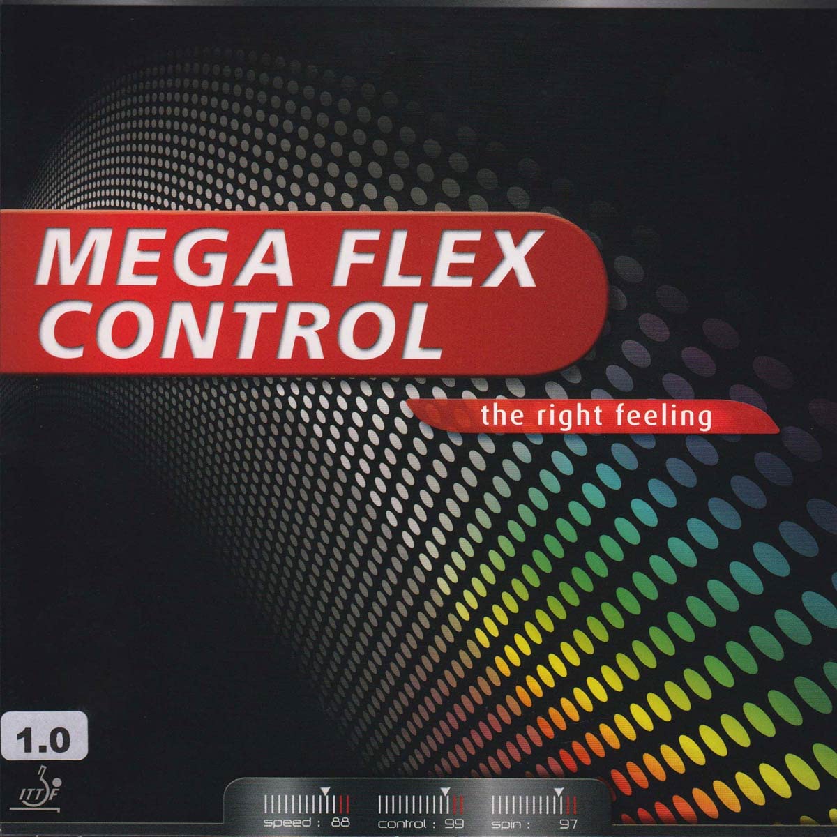 GEWO Mega Flex Control Tischtennis Belag – kontrolliert & spinfreudig für modernes Allroundspiel – Medium Schwamm – 1,3 mm bis 2,0 mm – AR+