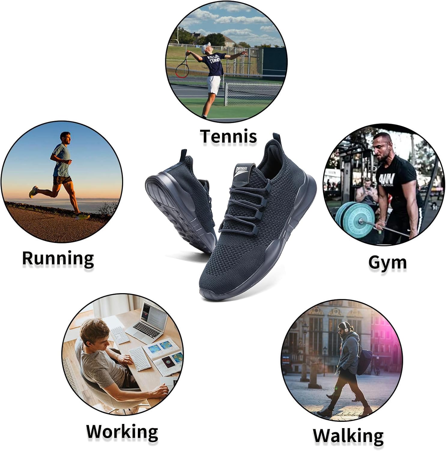 QIJGS Running Shoes for Men Tennis Athletic Gym Sneakers Mesh Lightweight Sports Fashion Workout Casual Shoes-Dark Blue-10 - Image 7