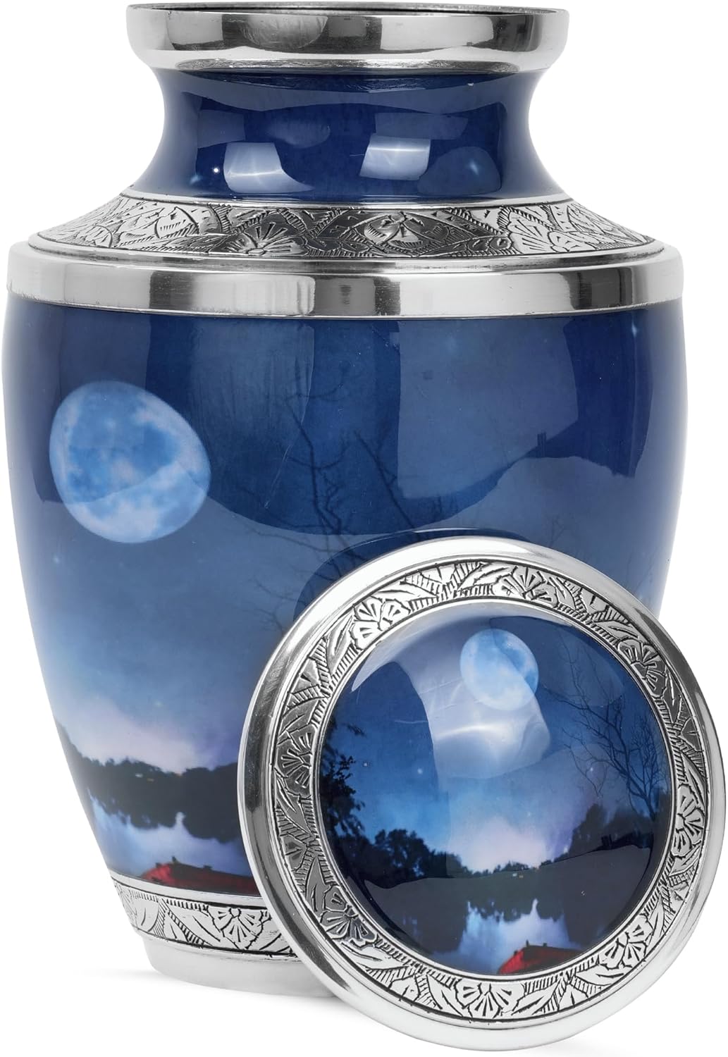 Yatskia Blue Moon Metal Urn Memorial Urns for Adult Male