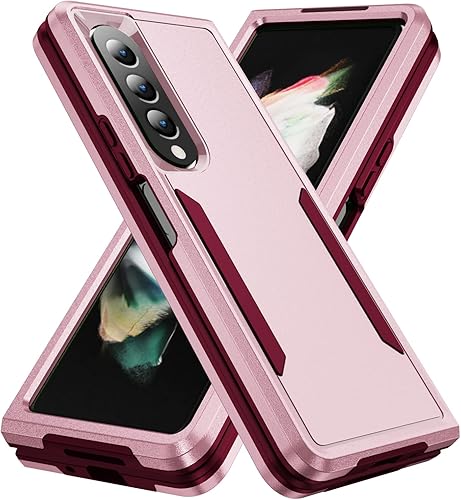 Funda para Samsung Fold 4, funda de teléfono para Samsung Z Fold 4 de doble capa, suave y flexible, carcasa rígida de TPU a prueba de golpes,