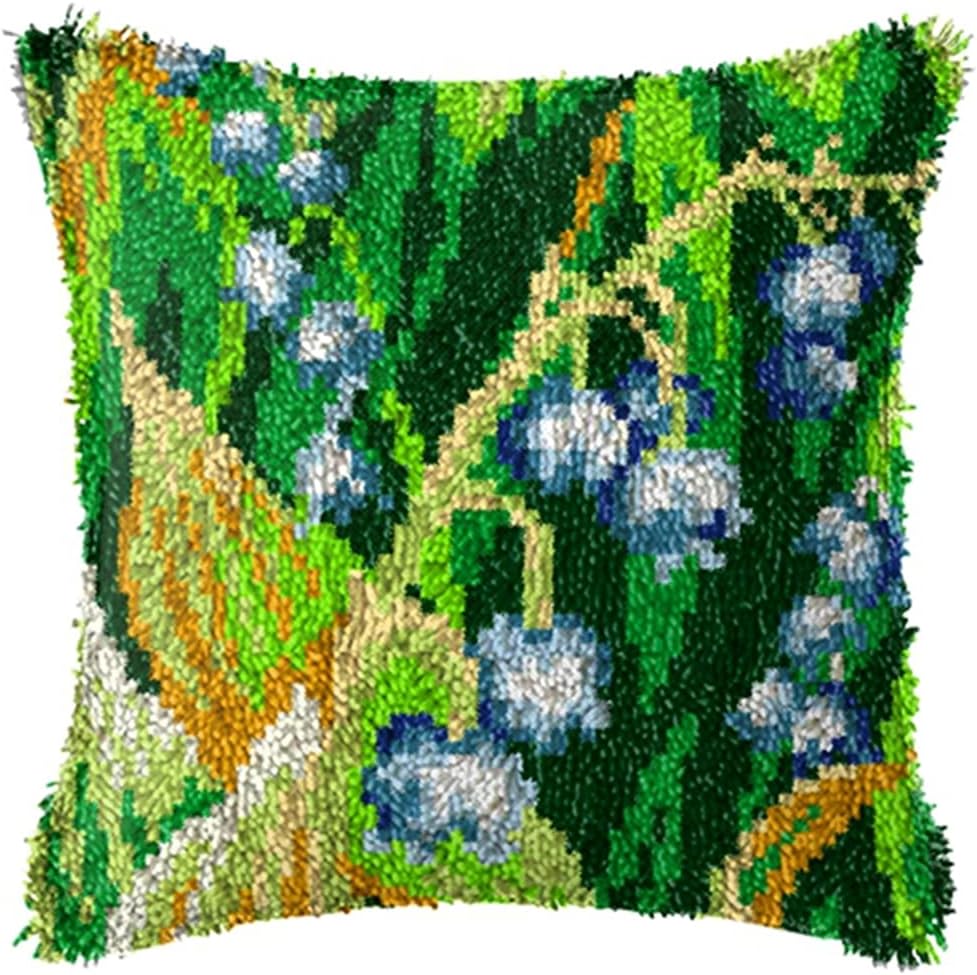 LAPATAIN Latch Hook Kits for DIY Throw Pillow Cover,Flower Needlework