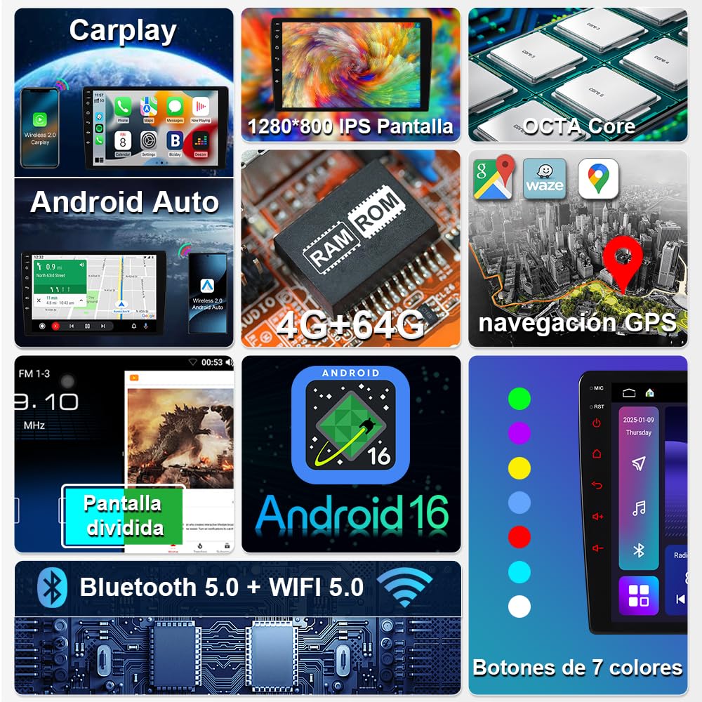 Autoradio Android 16 4+64GB para Seat Leon MK3 2013-2019