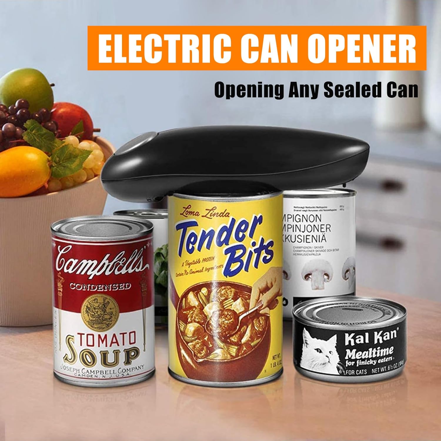 Electric Can Opener, Open Your Cans with A Simple Press of Button - Automatic, Hands Free, Smooth Edge,Can Opener Electric for Home Kitchens and Seniors,Battery Operated (Silvery), undersize