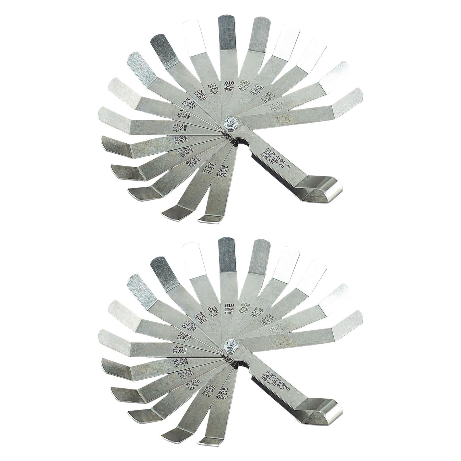 Ordinaryone A 16 Ngled Feeler Gauges Set Steel Narrow Space Measuring For Space Measurement In Hard To Reach Reas 0.127-0.508Mm Engine Difference Measurement Set