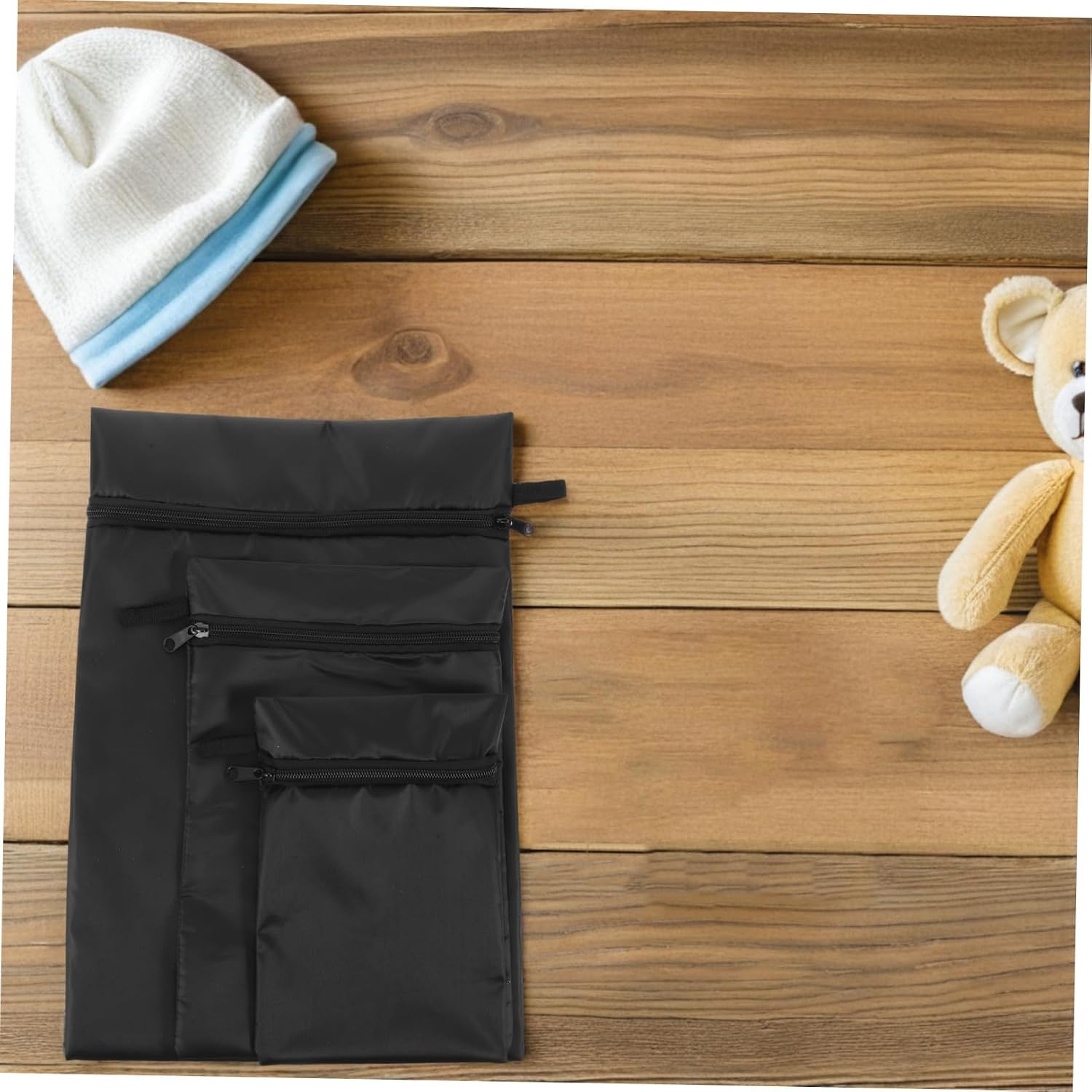 BESPORTBLE 3pcs Waterproof Diaper Bag Organizer Pouches Made of Sturdy Oxford Cloth for Nursery and Travel Sturdy Black Diaper Wet Dry Storage Bags