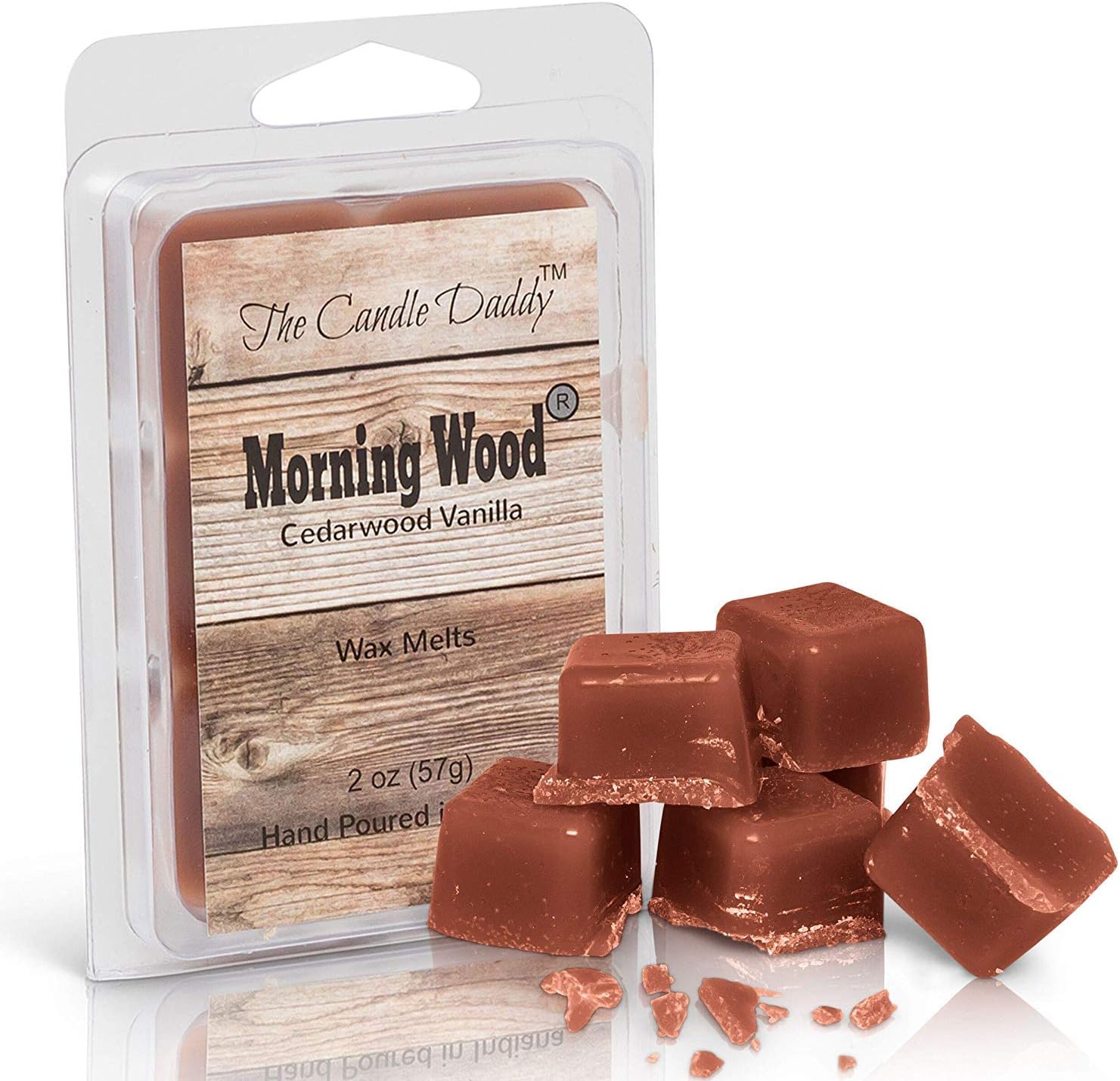 Morning Wood- Cedarwood Vanilla Scented Wax Cubes - Maximum Scent Cedarwood Wax Melts - Candle Scent Melts- Enjoy Candle Ambience Without Flame Soot - 1 Pack - 6 Cubes- 2 oz