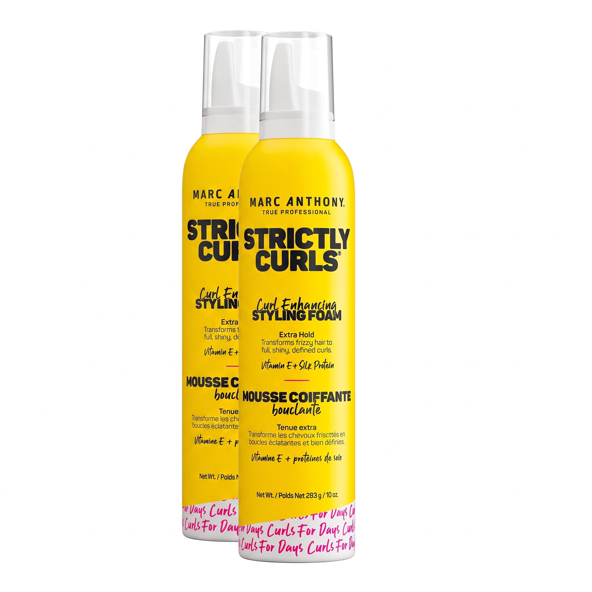 Marc Anthony Curl Enhancing Styling Foam, Extra Hold | Vitamin E & Silk Proteins | Anti-Frizz | Mousse | Pack of 2