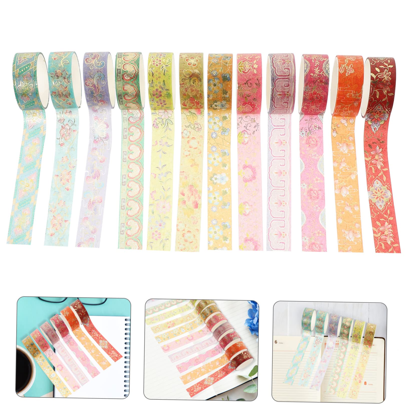 NUOBESTY 48 Rollos Cinta De Bolsillo y Papel Cinta Adhesiva Washi Decoración De Frutas Cinta Washi con Motivos Cintas para Envolver Flores Suministros para La Fiesta