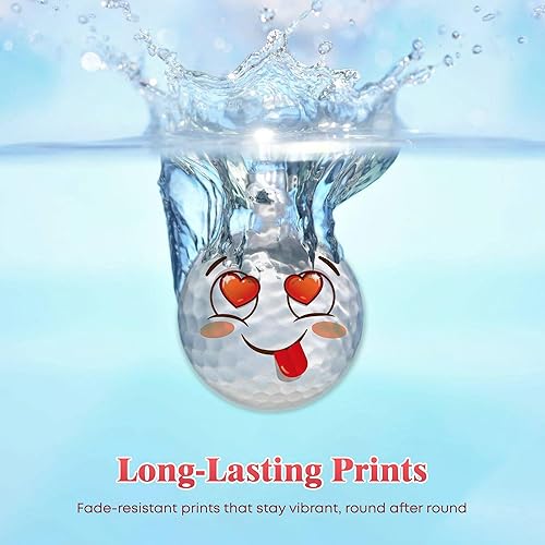 Miniatura 6 de Oji Moji - Juego de pelotas de golf Emoticon – Serie Amor, paquete de 12 regalos novedosos para hombres, papás, mujeres, niños, accesorios