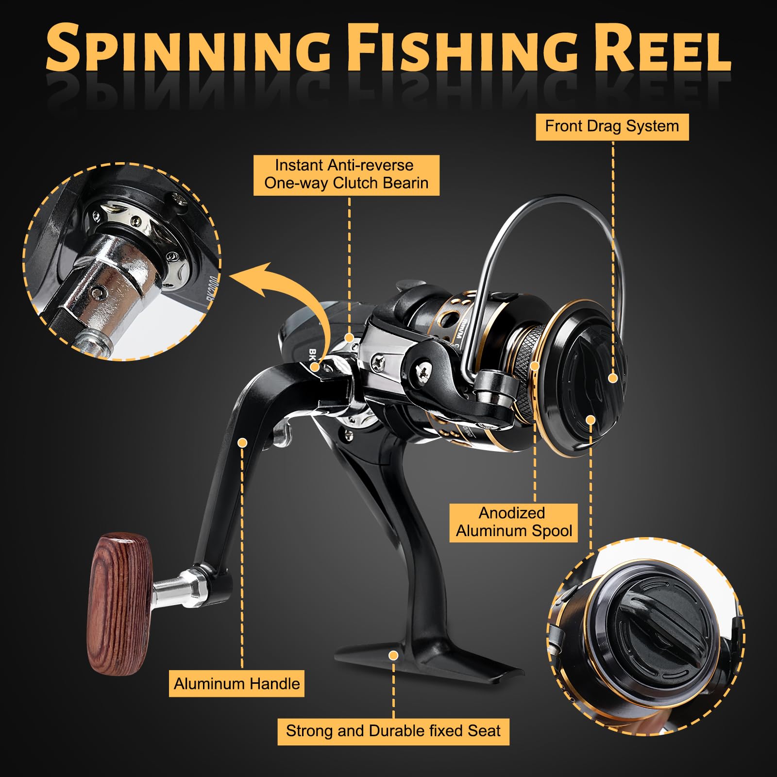 Set Combinato Canna da Pesca Telescopica e Mulinello, Kit Completo con Lenza, Accessori per Esche, Borsa per il Trasporto - Combo per Pesca