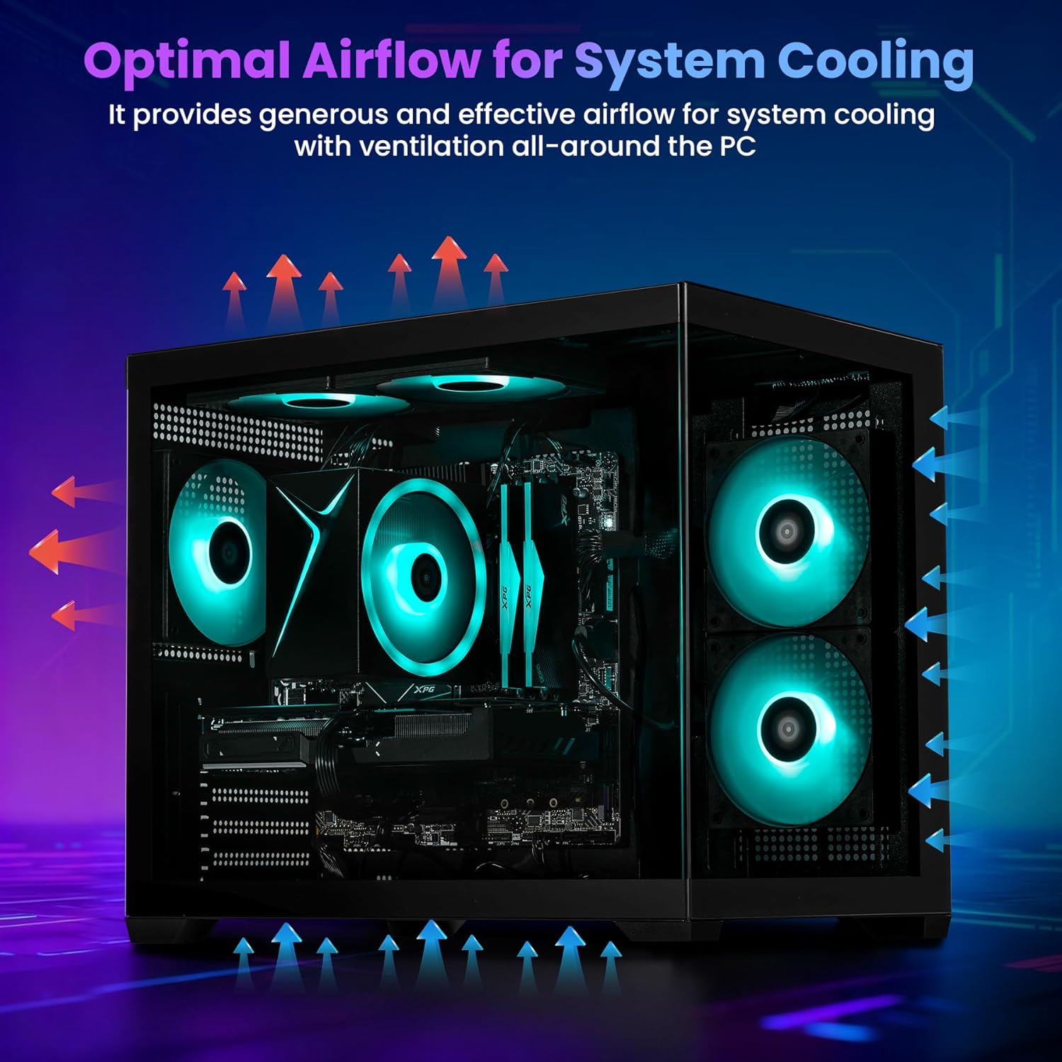 STORMCRAFT Sirius Gaming PC Desktop Computer i7 14700F CPU,GeForce RTX 5070 12GB GPU,32GB DDR5 RGB 6000MHz RAM,1TB SSD,B760 Motherbaords,850W Power Supply,USB C Port,Wi-Fi,Bluetooth,Win 11 Home