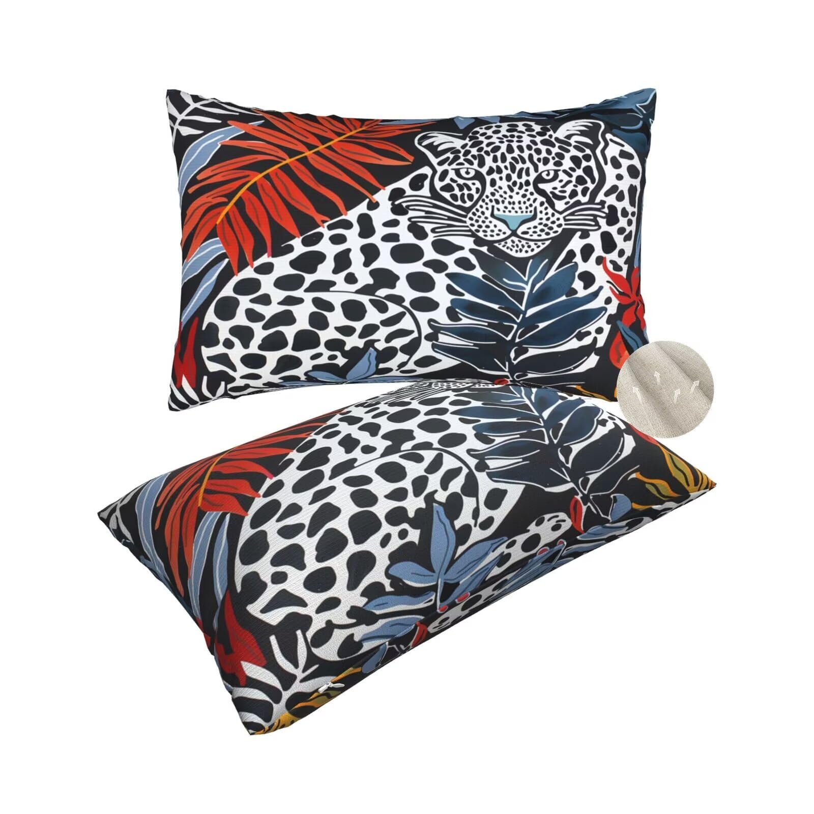 Housse coussin le léopard et fleurs pour créer une ambiance cocooning sur le canapé du salon