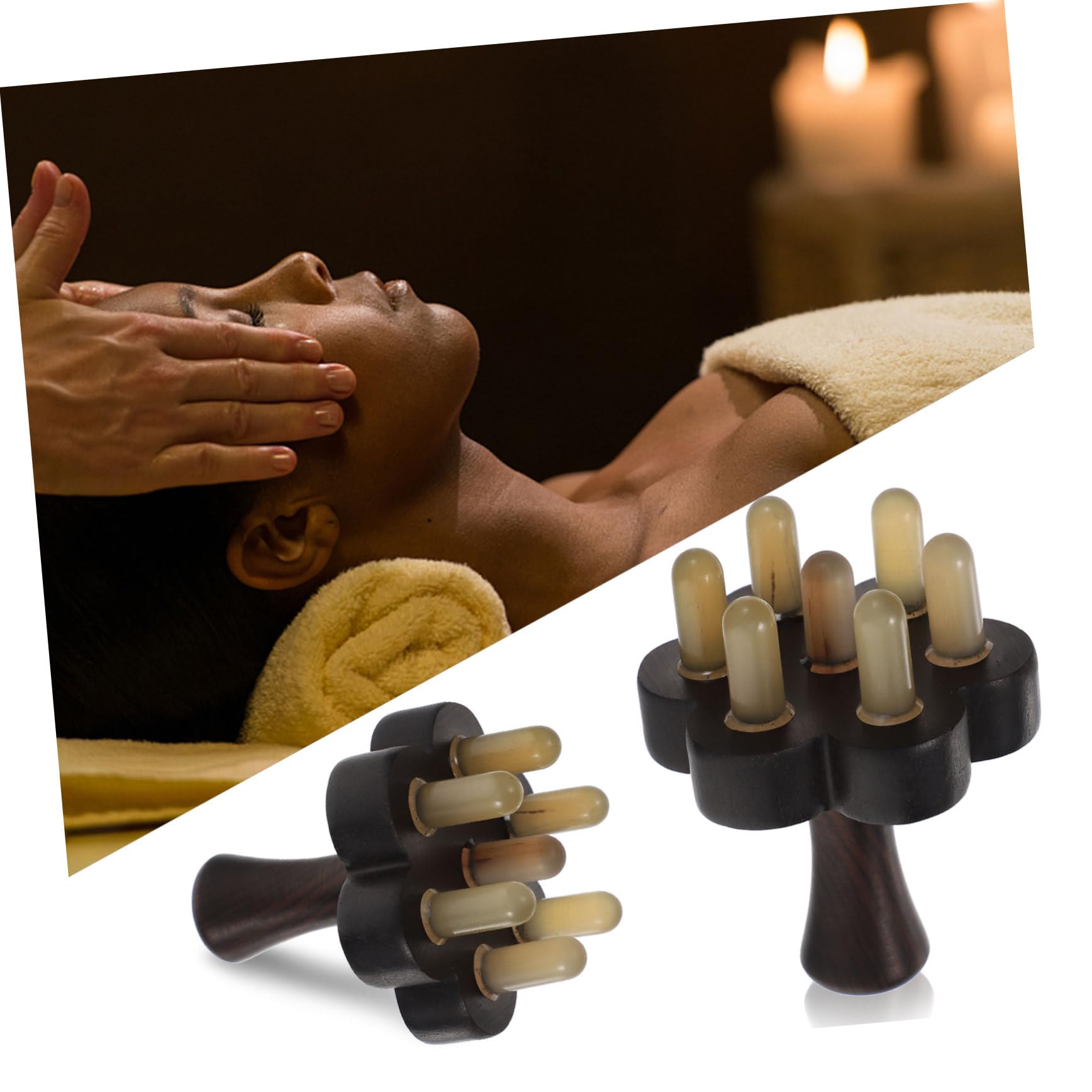 Masajeador Corporal Gua Sha de Duradera con Cepillo para Masaje de Cabelludo Herramienta Manual para Relajación Cervical y Raspado de Espalda para Cabello y Rizado