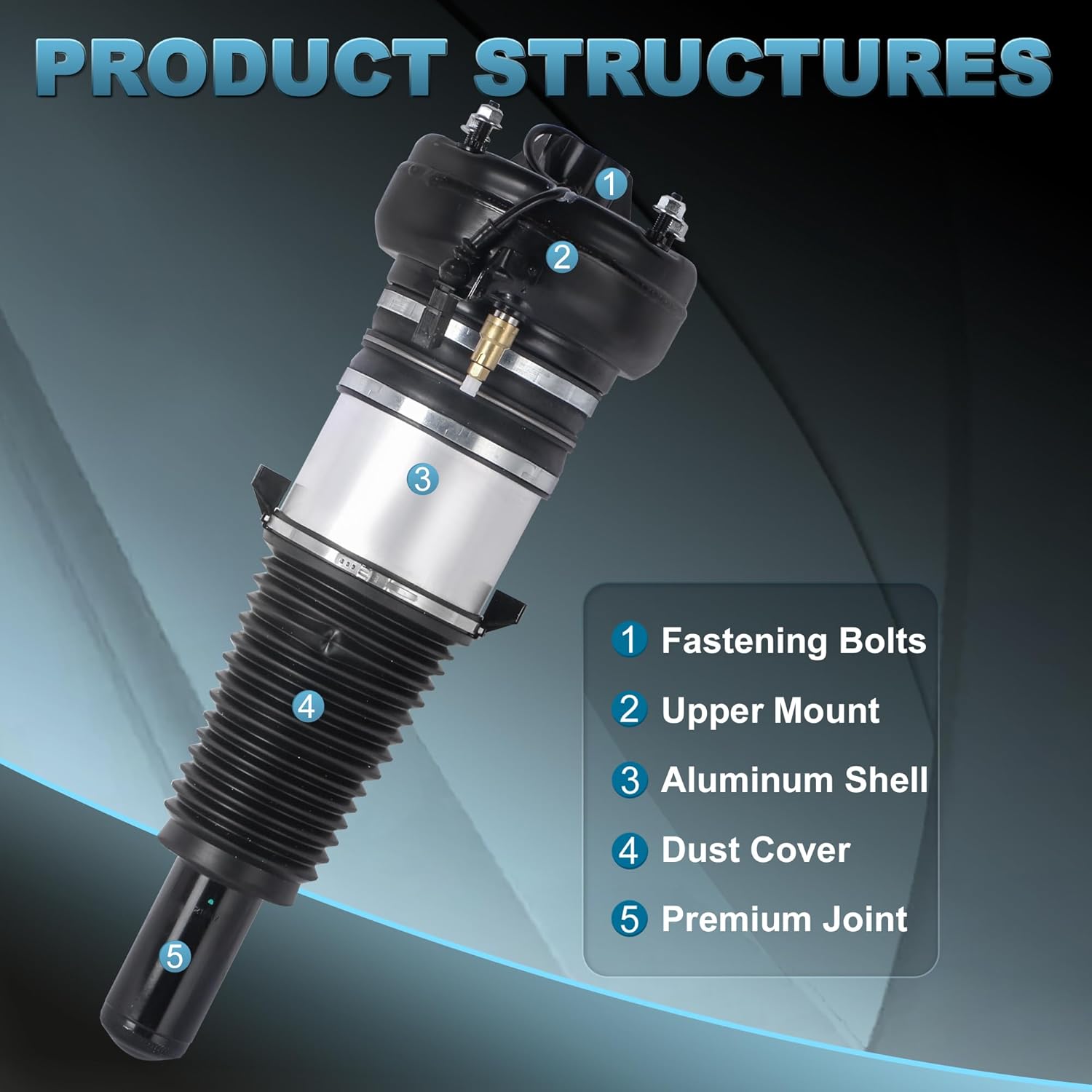 2PCS Front Air Shock Absorbers Suspension Struts Assembly Compatible for Audi A6 S6 A7 A8 S8 Quattro 4H0616039