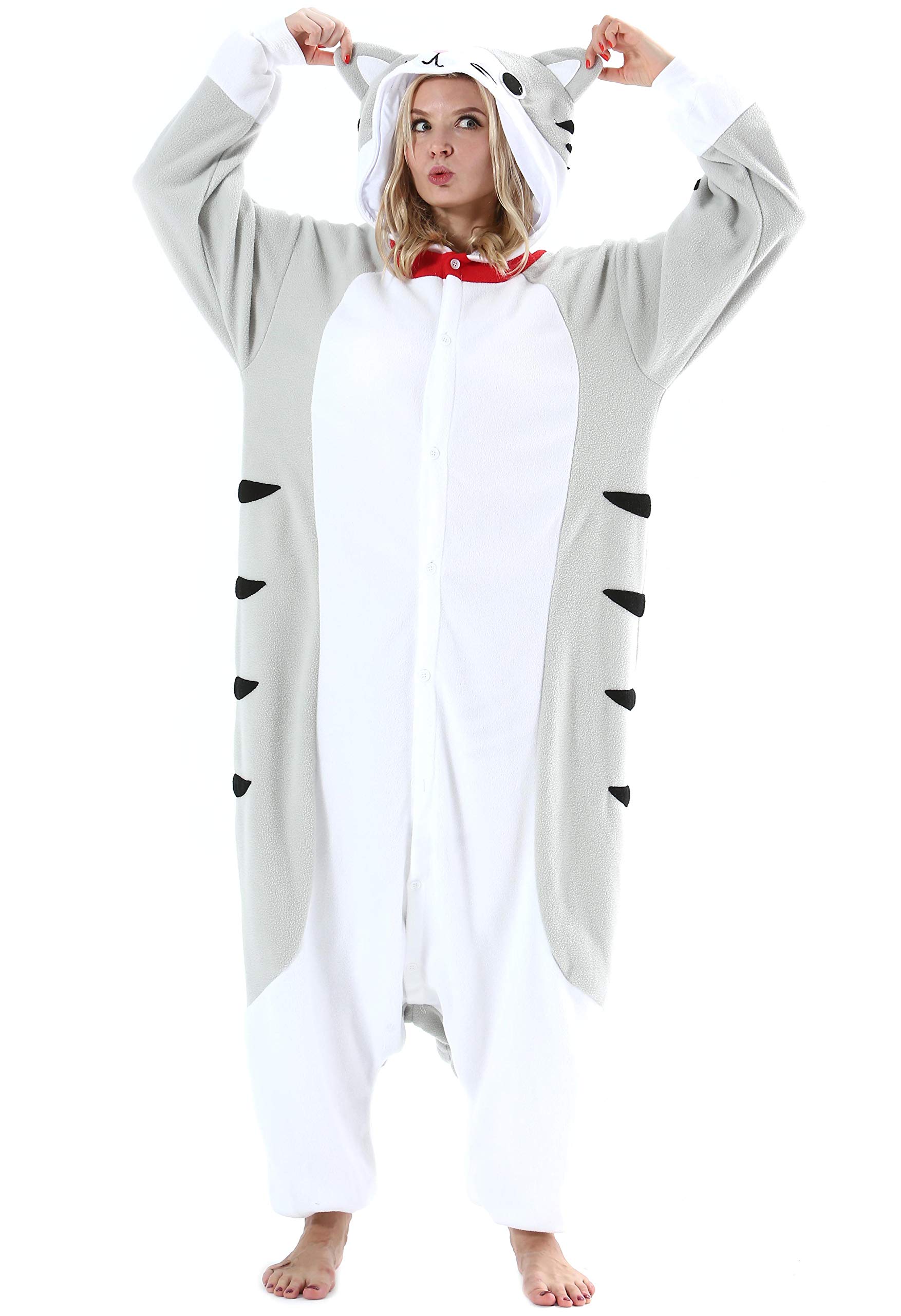 Adulte Femme Anime Animal Cosplay Halloween Costume Homme Combinaison Pyjama Outfit Nuit Vetements Onesie Soiree de Deguisements Unisexe pour Hauteur 148-187CM
