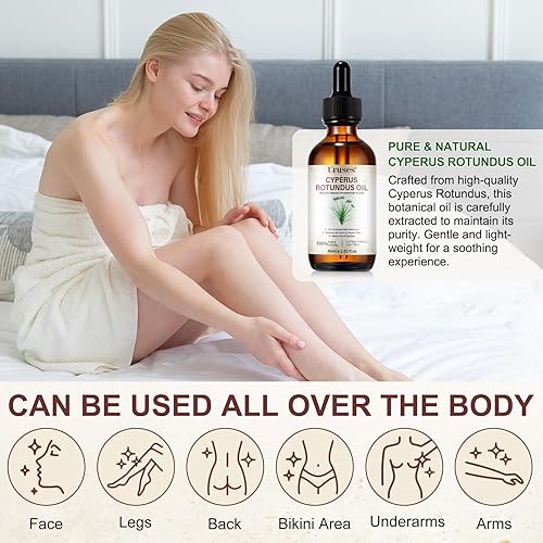 Miniatura 6 de Paquete de 3 aceites Cyperus Rotundus, aceite natural Cyperus Rotundus para depilación, reduce el crecimiento no deseado del cabello, hidrata y