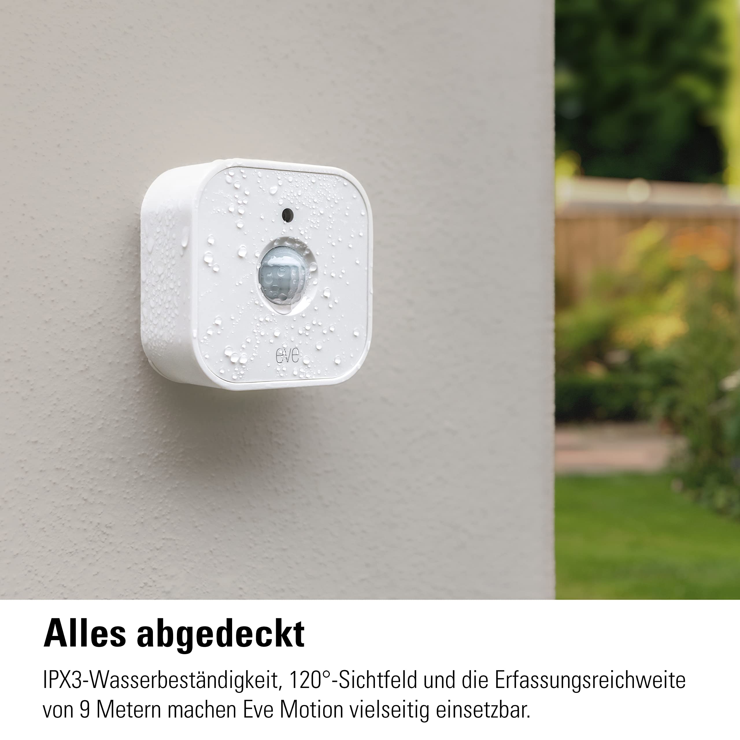 Eve Motion (Matter), Bewegungsmelder mit Lichtsensor (Innen-/Außenbereich), smarte Licht-/Geräte-Steuerung, kompatibel mit Alexa, Apple Home, Google Home, SmartThings, Thread Border Router erforderl