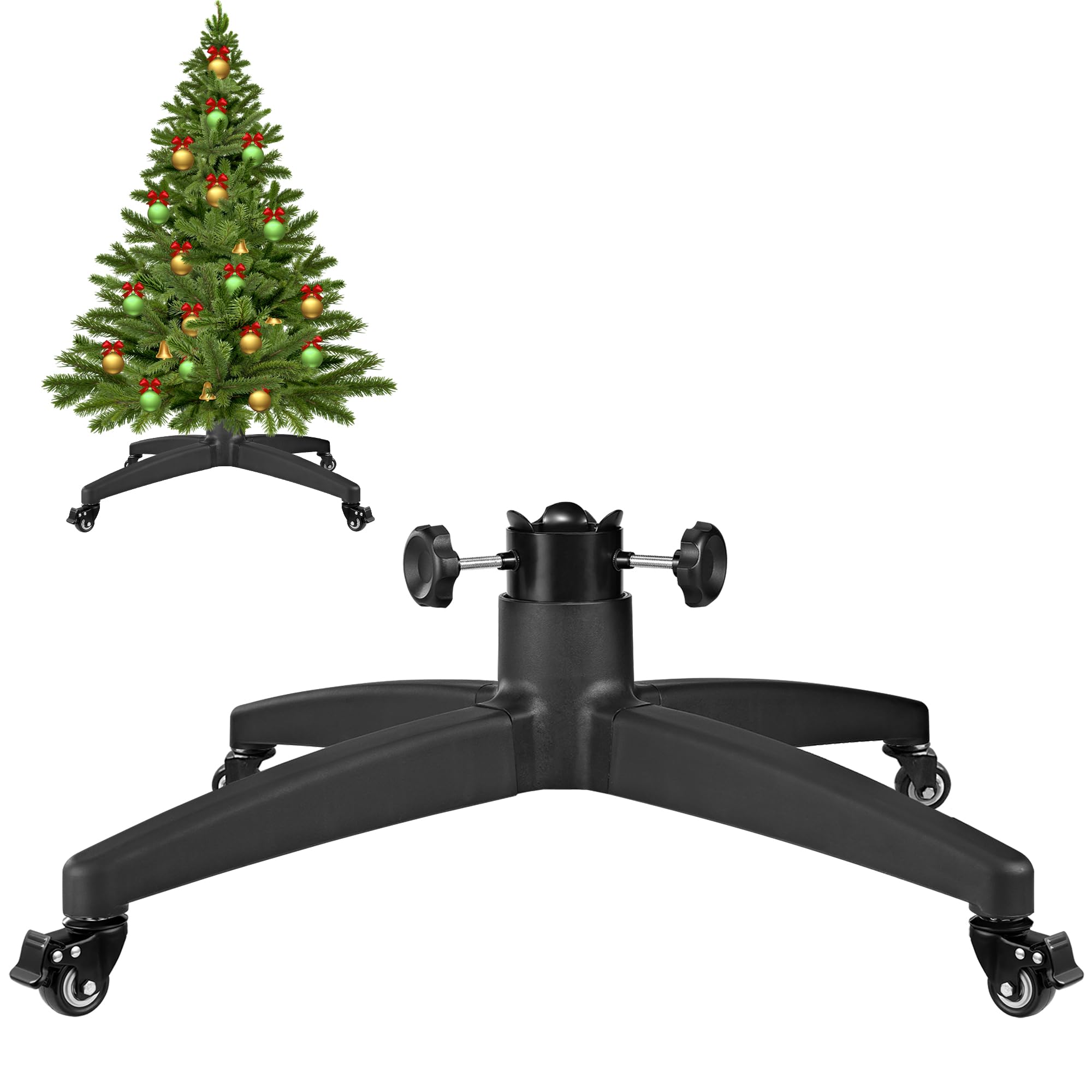 Soporte artificial para árbol de Navidad, soporte para árbol de Navidad artificial, soporte para árbol de Navidad de hasta 7.5 pies, base para poste de árbol de 1 a 2.56 pulgadas